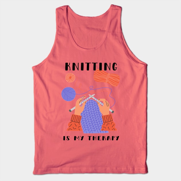 Knitting Is My Therapy Tank Top by CoconutCakes